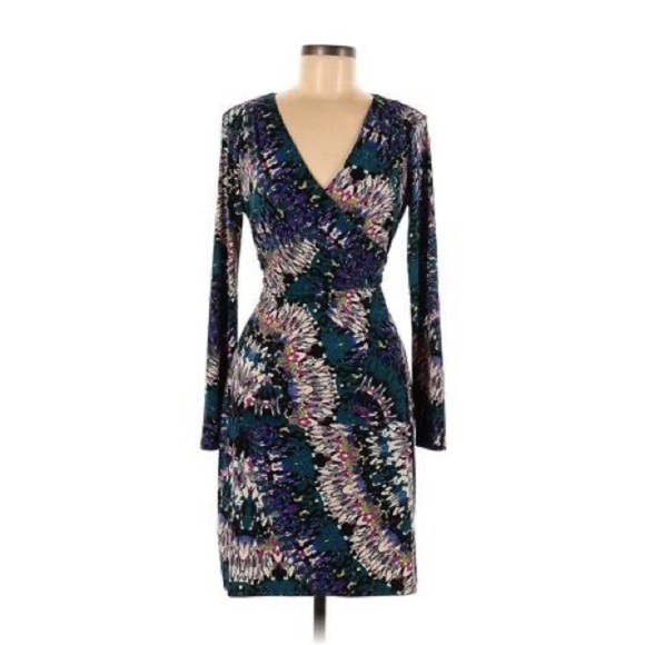 Nicole Miller Dresses & Skirts - Nicole Miller Nicole Abstract Print Surplice Dress Size S